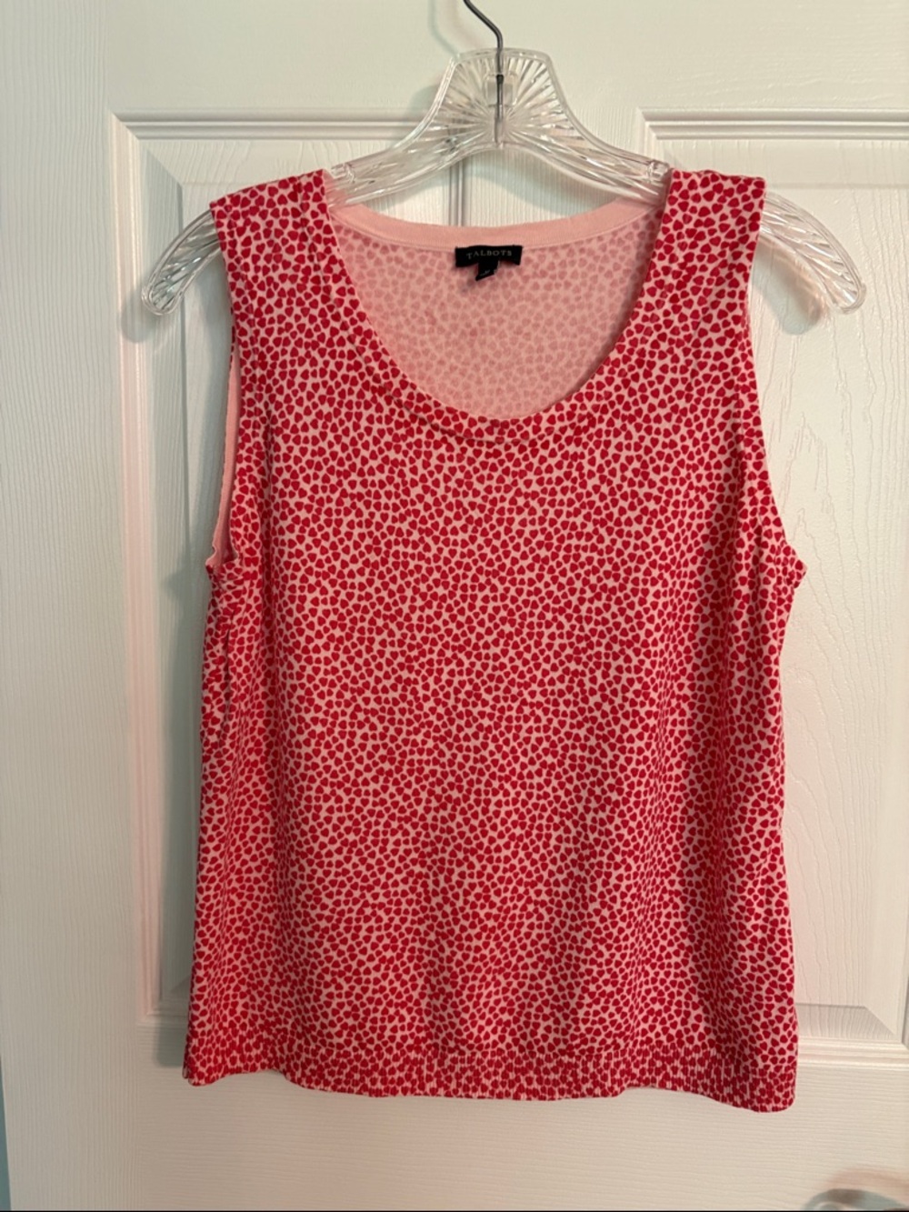 Talbots Red & Pink Heart-Pattern Sleeveless Tank